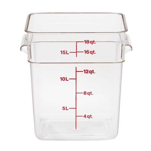Clear New Cambro Camwear Polycarbonate Square Food Storage container 18 Quart